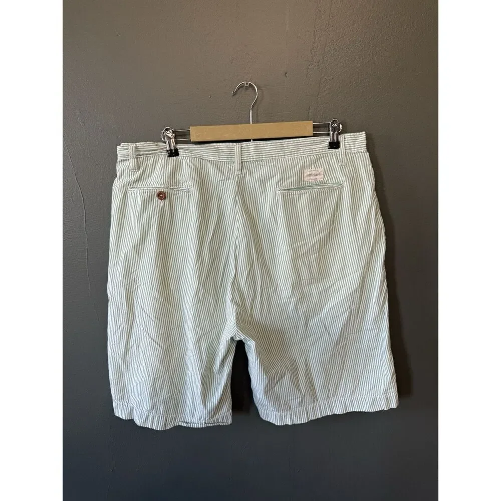 American Eagle Mens Green Striped Chino Shorts Size 38